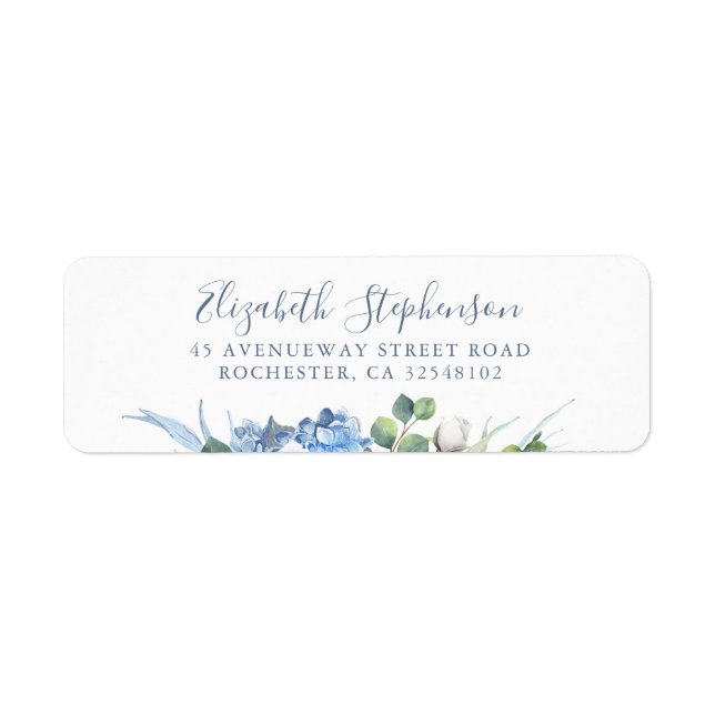 Hydrangea and White Flowers Greenery Dusty Blue (Front)