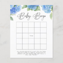 Hydrangea Baby Bingo Baby Shower Games