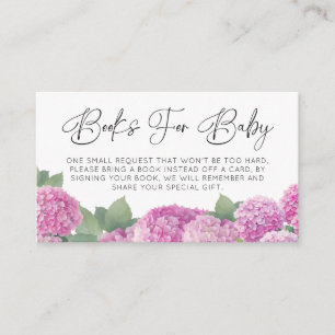 Hydrangea Baby Shower Books For Baby Enclosure Card