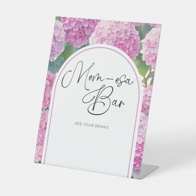 Hydrangea Baby Shower Mum-osa Bar Pedestal Sign (Front)
