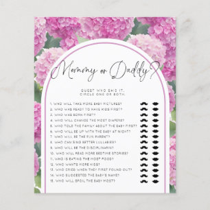 Hydrangea Baby Shower Mummy or Daddy Games
