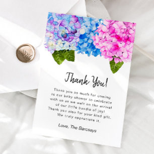 Hydrangea Baby Shower  Thank You Card