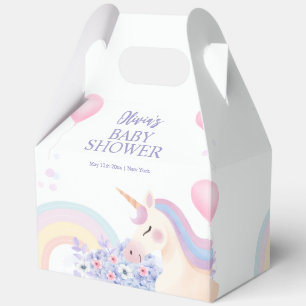 Hydrangea Balloon Rainbow Unicorn Baby Shower  Favour Box