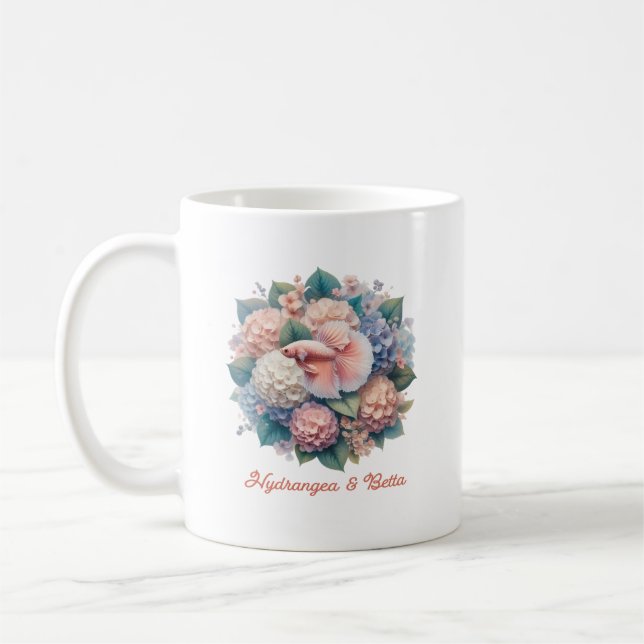 Hydrangea & Bettafish Mug (Left)