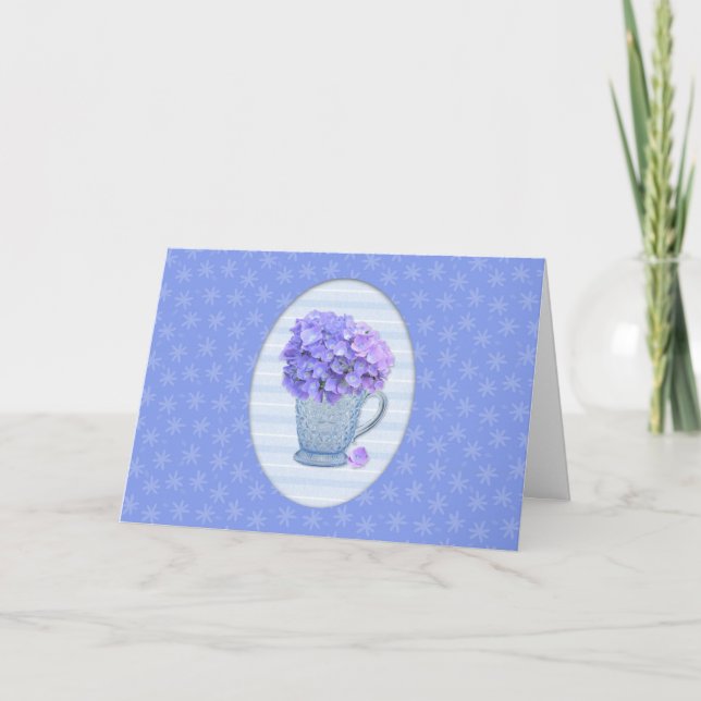 Hydrangea Birthday Card (Front)