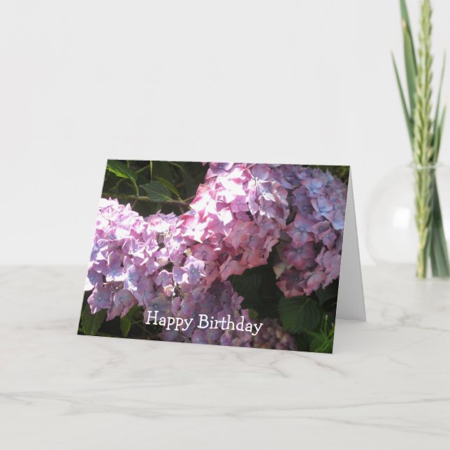 Hydrangea Birthday Greeting Card (Front)