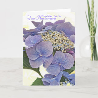 Hydrangea blauw, Mum And Dad On, Your Anniversary Card
