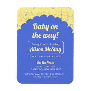 Hydrangea Block Baby Shower Invitation Magnet