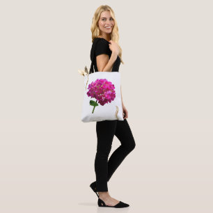 Hydrangea Bloom – Vintage Botanical Fuchsia Tote Bag