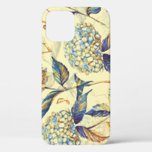 Hydrangea Blossom: Blue White Vintage. iPhone 12 Case