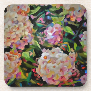 Hydrangea Blossom Decorative Floral Art Pink  Coaster