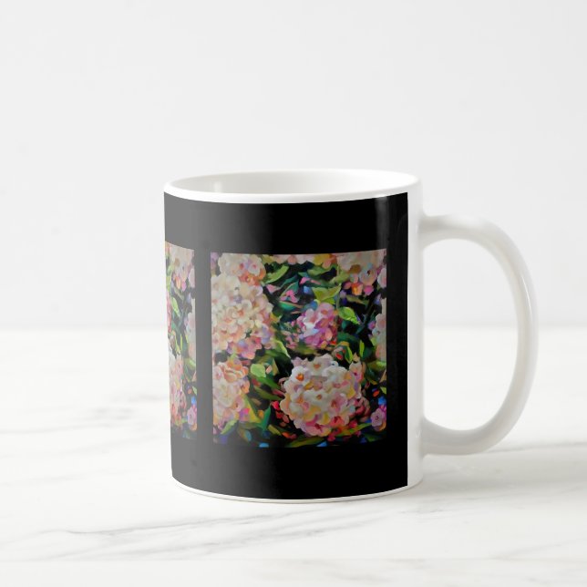 Hydrangea Blossom Decorative Floral Art Pink  Coffee Mug (Right)