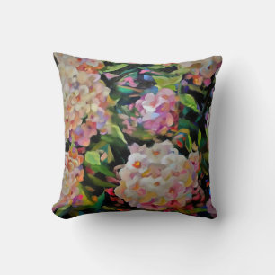 Hydrangea Blossom Decorative Floral Art Pink  Cushion