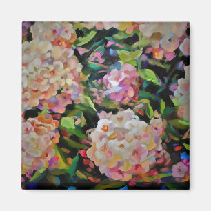 Hydrangea Blossom Decorative Floral Art Pink Magnet