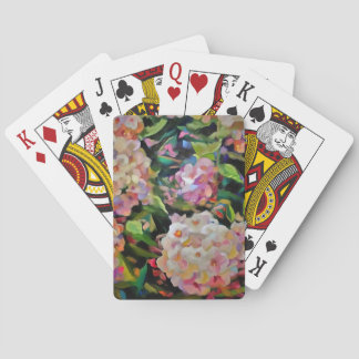 Hydrangea Blossom Decorative Floral Art Pink  Playing Cards
