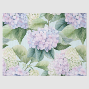 Hydrangea Blossoms Cream Lilac Blue Hues Floral Tissue Paper