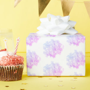 Hydrangea Blossoms On White Wrapping Paper