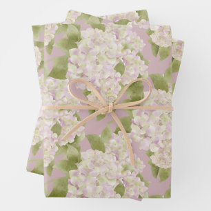 Hydrangea blossoms wrapping paper sheet