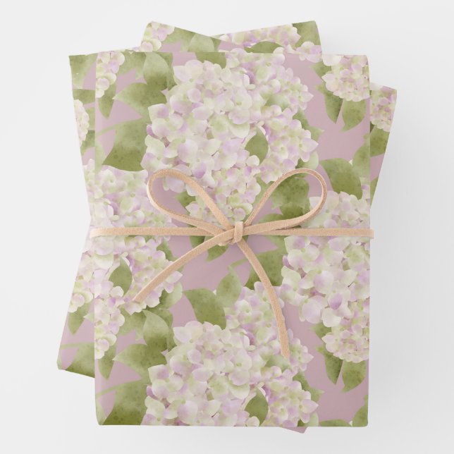 Hydrangea blossoms  wrapping paper sheet (In situ)