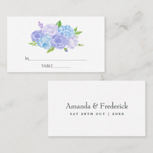 Hydrangea Blue and Light Lavender Wedding Place Card