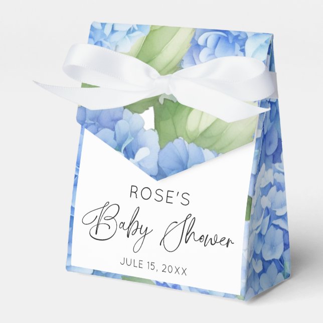 Hydrangea Blue Flowers It's a Boy Baby Shower Favour Box (Front Side)