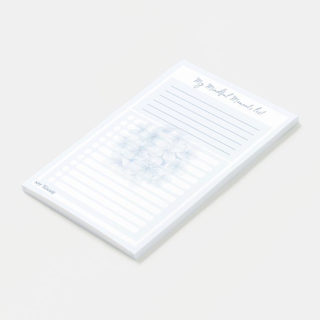 Hydrangea Blue 'My Mindful Moments Lists' by LeahG Post-it Notes (Angled)