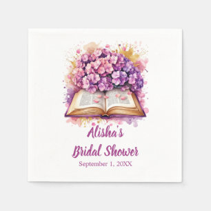Hydrangea Book Theme  Napkin