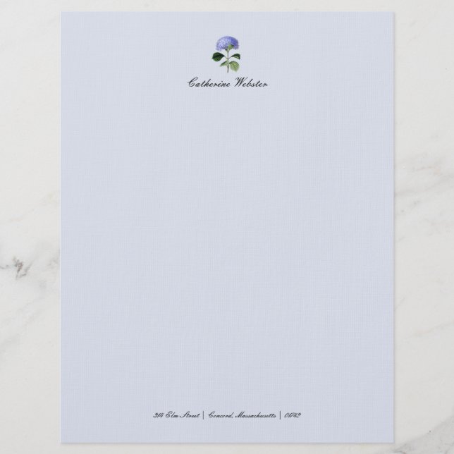 Hydrangea Botanical Letterhead (Front)