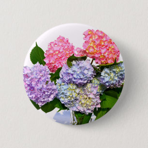 Hydrangea Bouquet 6 Cm Round Badge