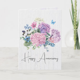 Hydrangea Bouquet For Anniversary Card