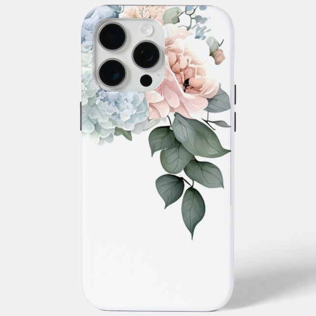Hydrangea Bouquet On White Case-Mate iPhone Case (Back)