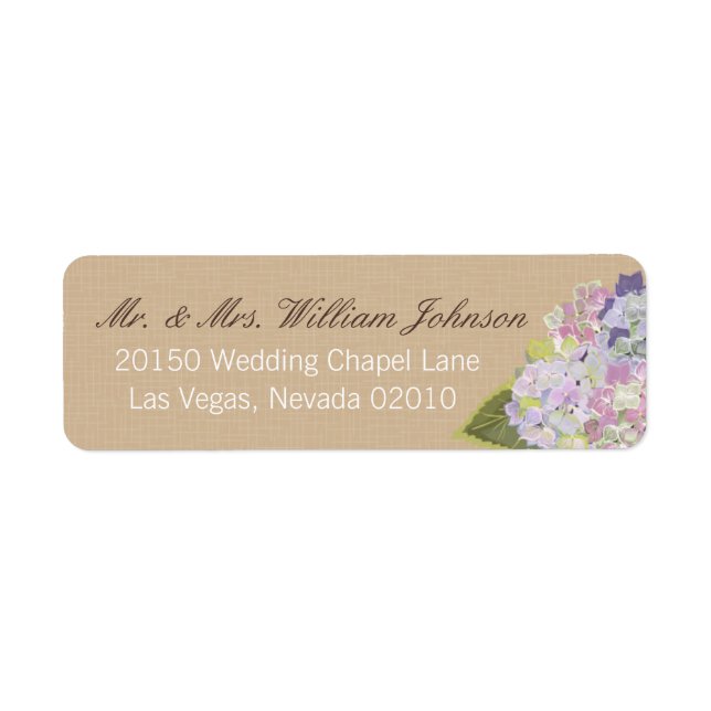 Hydrangea Bouquet Wedding Label (Front)