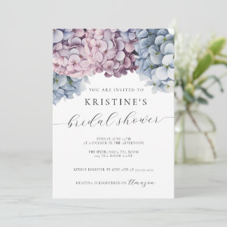 Hydrangea Bridal Shower Invitation