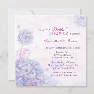 Hydrangea Bridal Shower Invitations