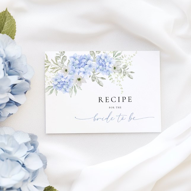 Hydrangea Bridal Shower Recipe Request Enclosure Card (Creator Uploaded)