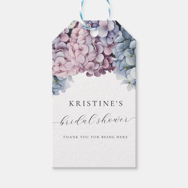 Hydrangea Bridal Shower Thank you Tag (Front)