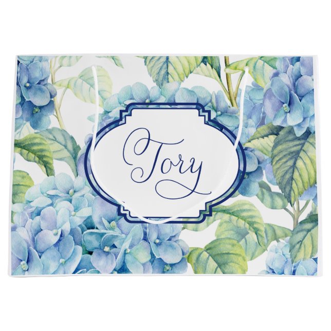 Hydrangea Bridesmaid gift bag for Tory (Front)