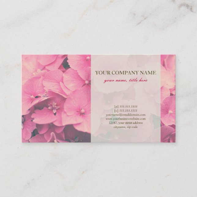 Hydrangea Business Card (Front)