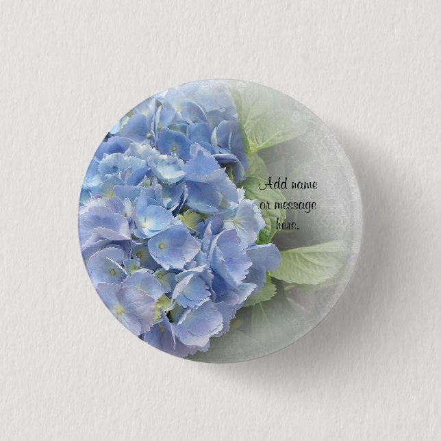 Hydrangea button for wedding favours (Front)