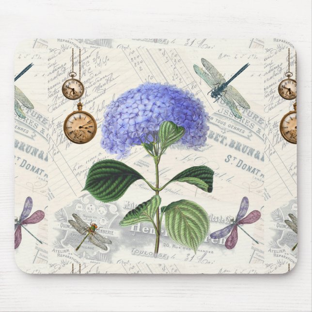 Hydrangea Collage Mouse Mat (Front)