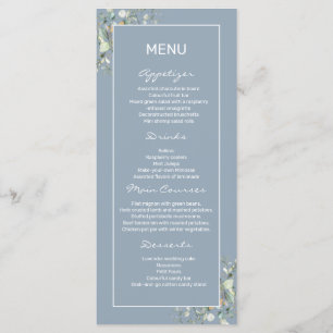 Hydrangea Color and Green leaves  Flat Menu.  Menu