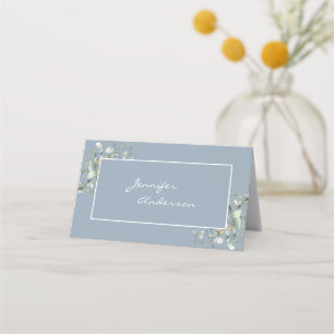 Hydrangea Color and Green leaves Place Card 