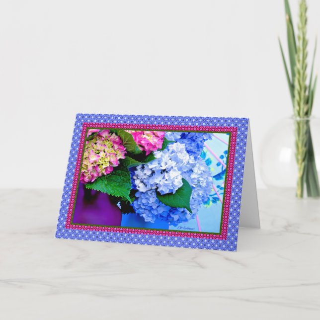 Hydrangea colours & borders IV Card (Front)