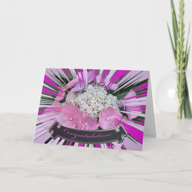 Hydrangea Congratulations Card (Front)