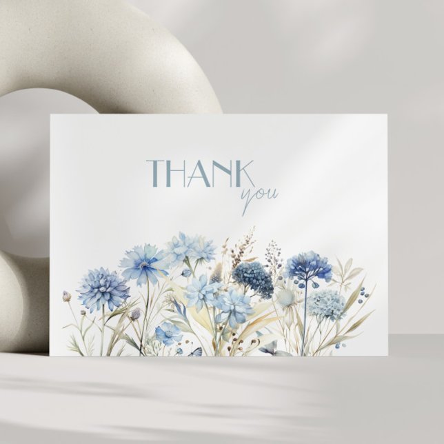 Hydrangea Cornflowers Bridal Shower Thank You (Creator Uploaded)
