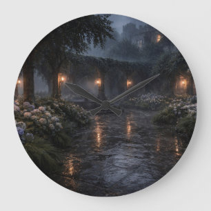Hydrangea Courtyard Wall Clock