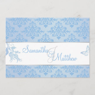 Hydrangea Damask Wedding Invitation Card