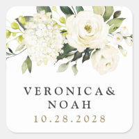 Hydrangea Elegant White Gold Rose Floral Wedding