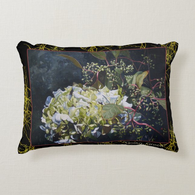 Hydrangea Floral Accent Pillow (Front)