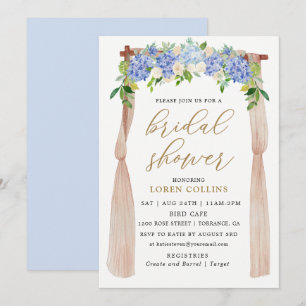 Hydrangea Floral Arch Rustic Bridal Shower Invitation